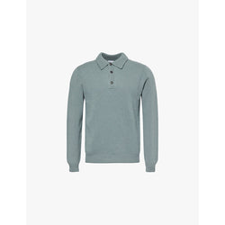 Mens Sunspel Polo long-sleeves regular-fit wool jumper