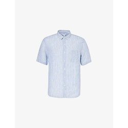 Mens Sunspel Relaxed-fit short-sleeve linen shirt