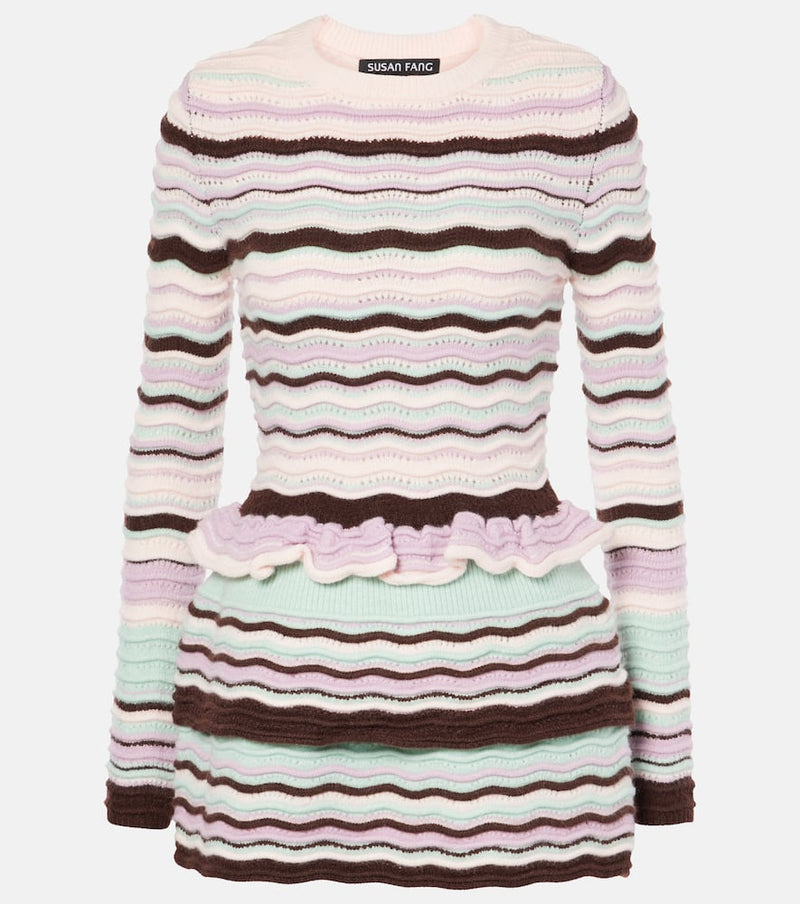 Susan Fang Striped ribbed-knit top