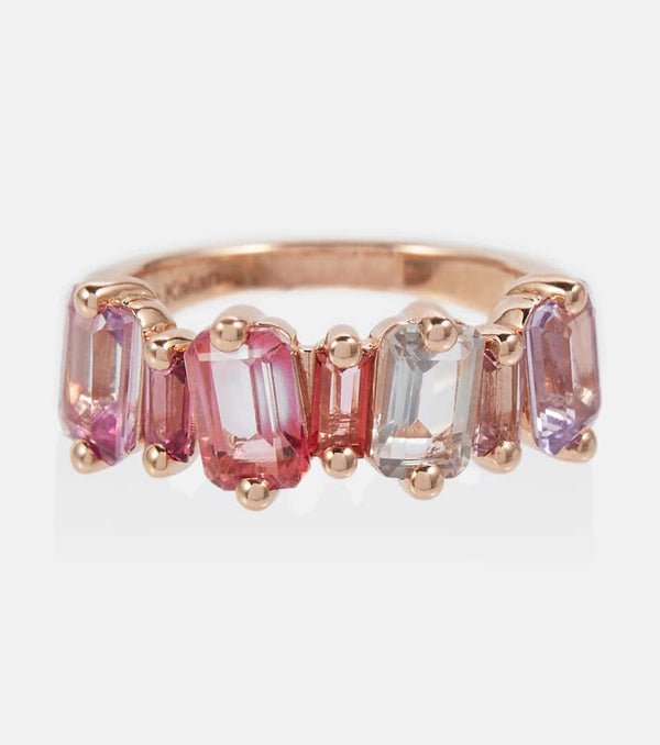 Suzanne Kalan 14kt rose gold ring with pink topazes