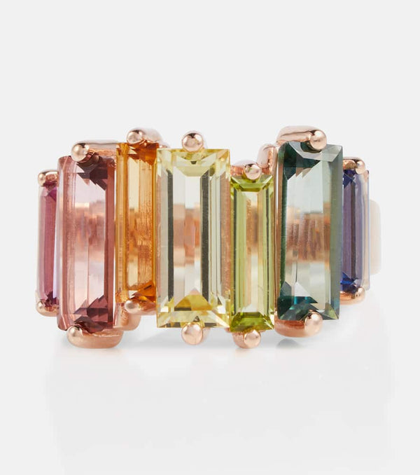 Suzanne Kalan 14kt rose gold ring with topazes