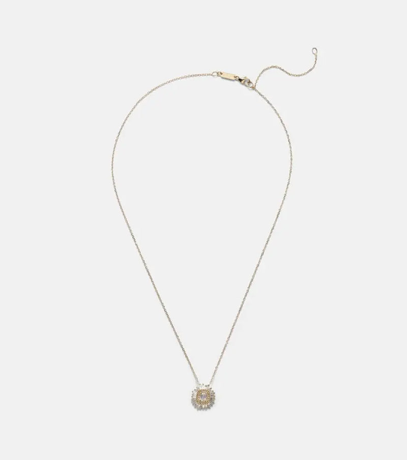 Suzanne Kalan 18kt gold pendant necklace with diamonds