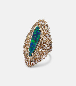 Suzanne Kalan 18kt gold ring with opal and diamonds