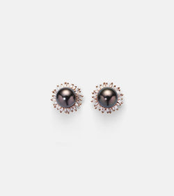 Suzanne Kalan 18kt rose gold earrings with pearls and diamonds