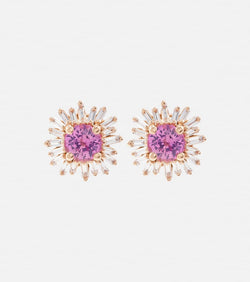 Suzanne Kalan 18kt rose gold earrings with sapphires and diamonds