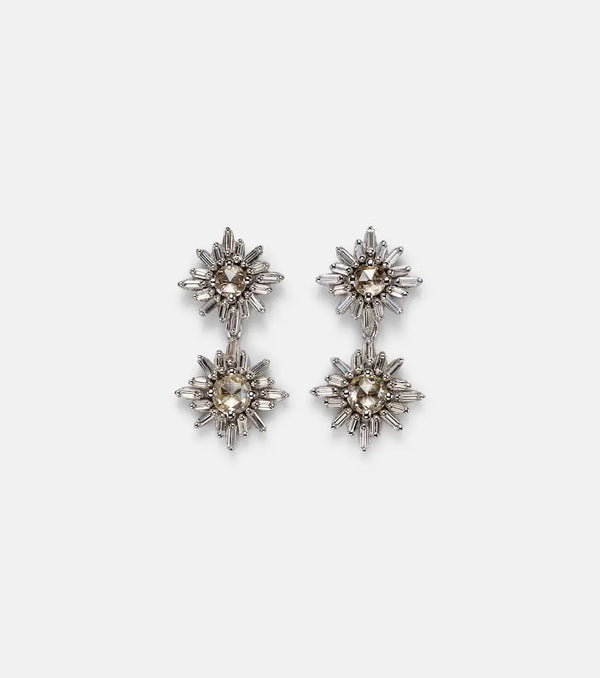 Suzanne Kalan 18kt white gold drop earrings with diamonds