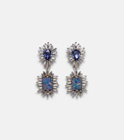 Suzanne Kalan 18kt white gold drop earrings with gemstones