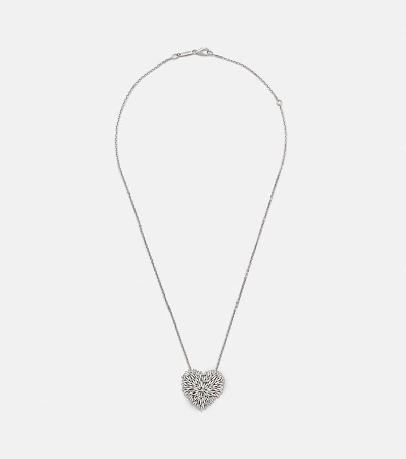 Suzanne Kalan 18kt white gold pendant necklace with diamonds