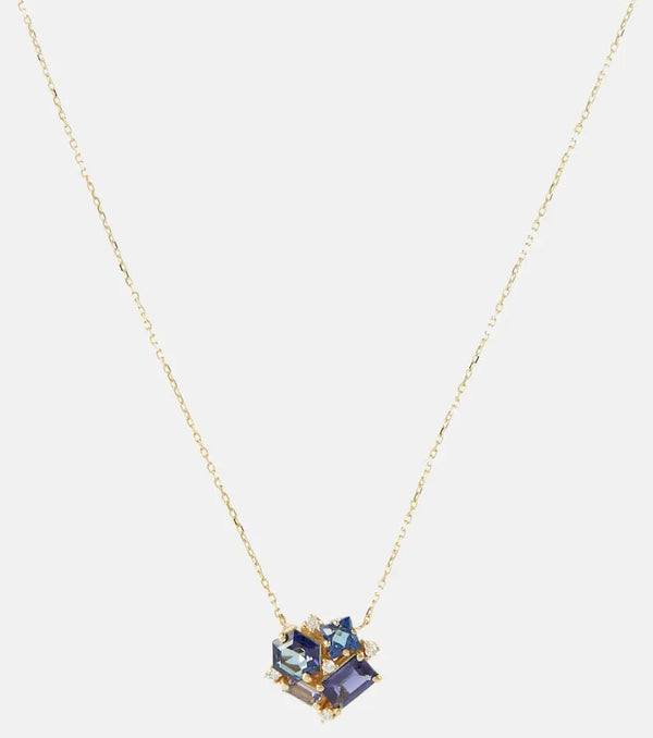 Suzanne Kalan Amalfi Collection Blossom 14kt yellow gold necklace with diamonds | LYBSTORE