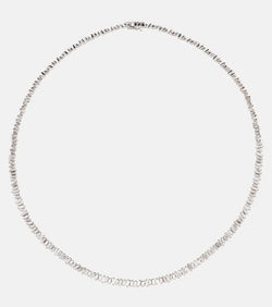 Suzanne Kalan Classic 18kt white gold tennis necklace with diamonds | LYBSTORE