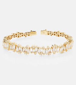 Suzanne Kalan Shimmer Audrey 18kt gold bangle with diamonds