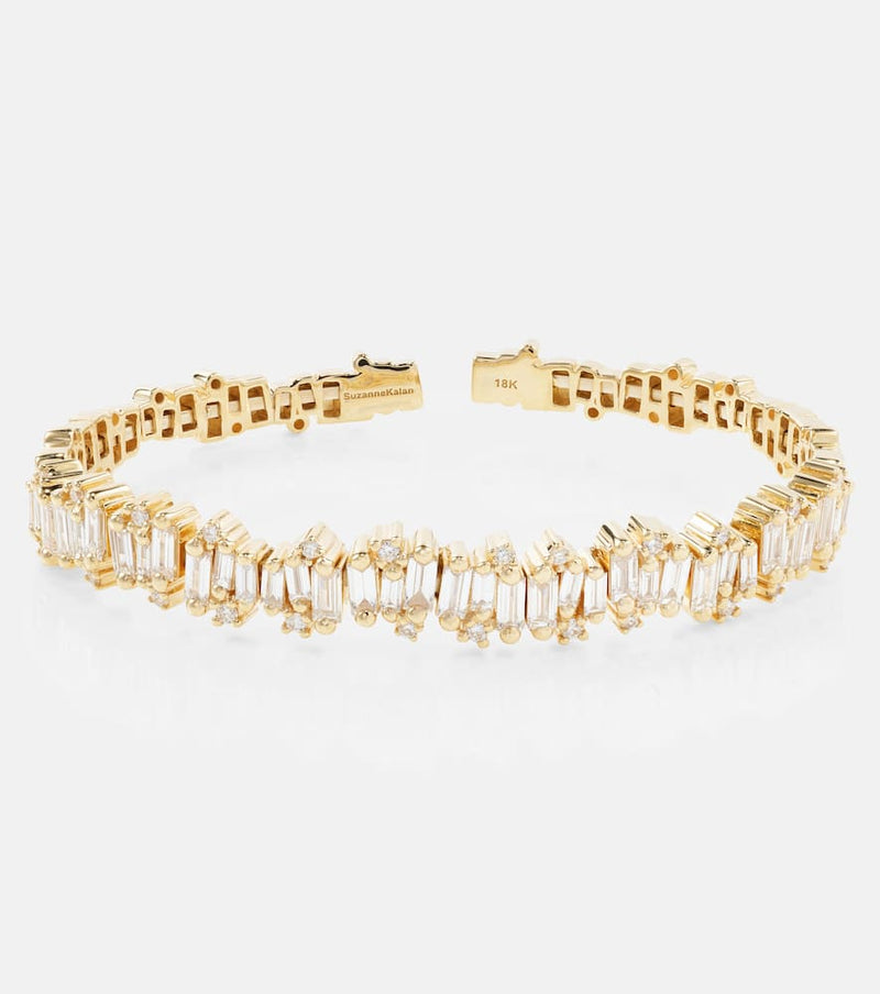 Suzanne Kalan Shimmer Audrey 18kt gold bangle with diamonds