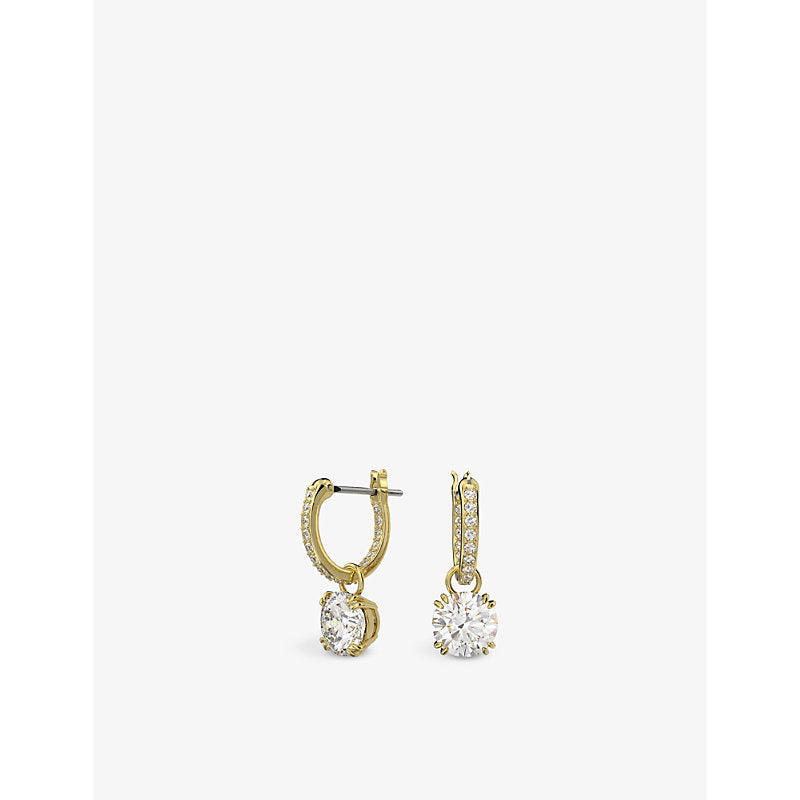 Swarovski Constella brass and zirconia drop earrings | LYBSTORE