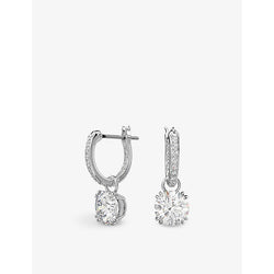 Swarovski Constella rhodium-plated and zirconia drop earrings | LYBSTORE