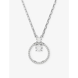 Womens Swarovski Constella rhodium-plated, zirconia and crystal pendant necklace