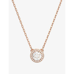 Swarovski Constella rose-gold toned brass and zirconia pendent necklace | LYBSTORE