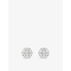 Womens Swarovski Idyllia rhodium-plated and zirconia stud earrings