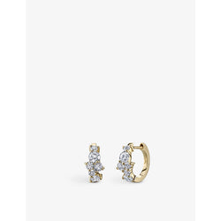 Sydney Evan Cocktail 14ct yellow-gold and 0.78ct brilliant-cut diamond huggie hoop earrings | LYBSTORE