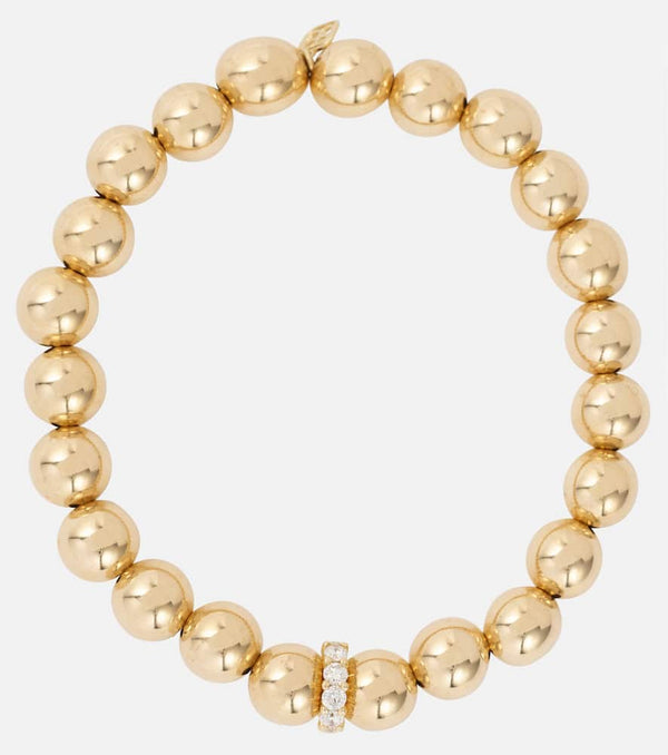 Sydney Evan Cocktail 14kt gold beaded bracelet with diamonds