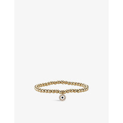 Sydney Evan Evil Eye 14ct yellow-gold enamel and 0.06ct diamond bracelet | LYBSTORE