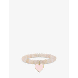 Sydney Evan Heart 14ct yellow-gold and morganite gemstone beaded bracelet | LYBSTORE