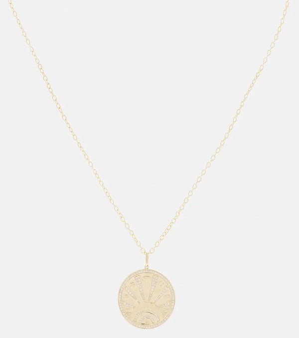 Sydney Evan Luck Coin 14kt gold necklace with diamonds | LYBSTORE