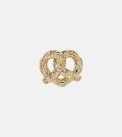 Sydney Evan Pretzel 14kt gold single stud earring with diamonds