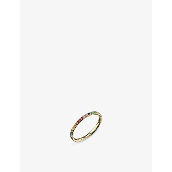 Sydney Evan Rainbow 14ct yellow-gold and gemstone ring | LYBSTORE