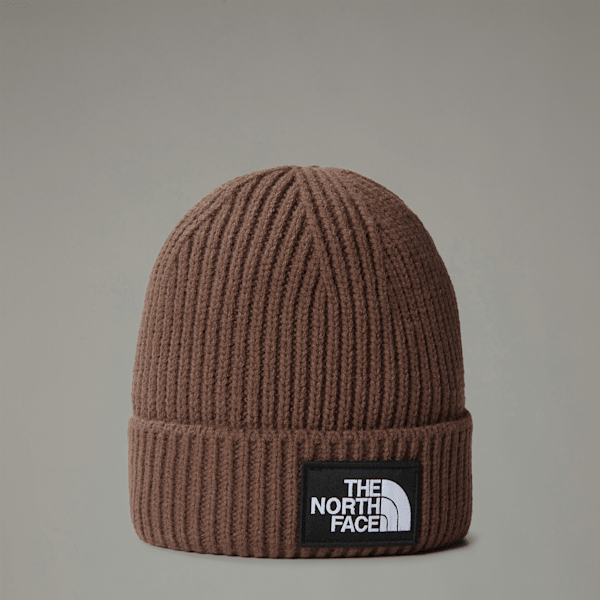 The North Face Tnf Logo Box Cuffed Beanie Smokey Brown One Size male | LYBSTORE