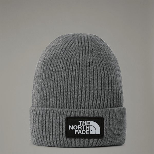 The North Face Tnf Logo Box Cuffed Beanie Tnf  Grey Heather