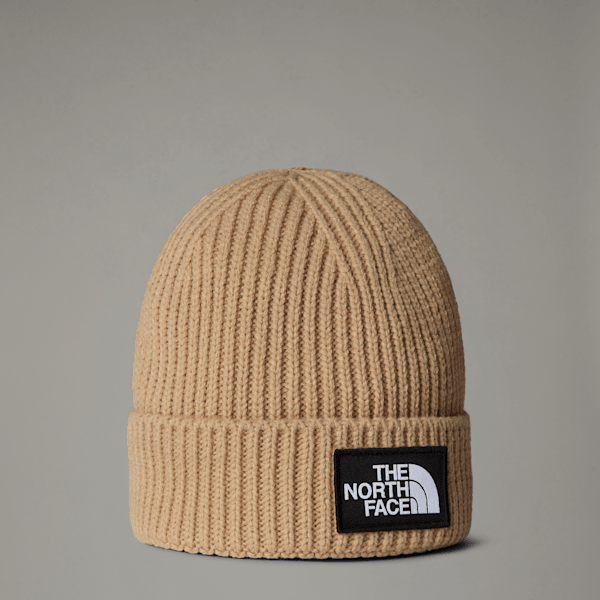 The North Face Tnf Logo Box Cuffed Beanie Khaki Stone