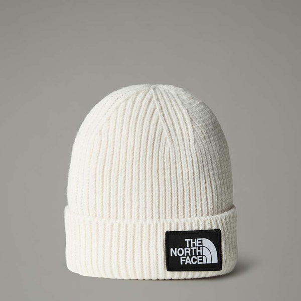 The North Face Tnf Logo Box Cuffed Beanie White Dune male
