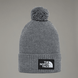 The North Face Tnf Logo Box Pom Beanie Tnf Medium Grey Heather One Size male | LYBSTORE