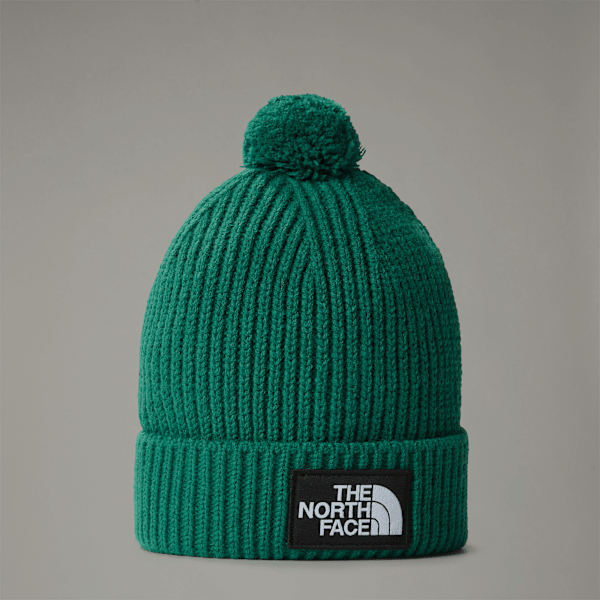 The North Face Tnf Logo Box Pom Beanie Evergreen