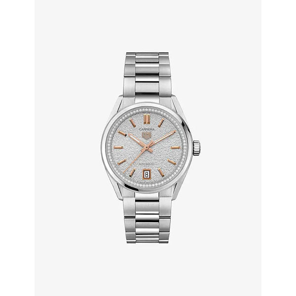 Tag Heuer WBN231B.BA0001 Carrera Date stainless-steel and 0.288ct diamond automatic watch