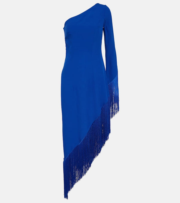 Taller Marmo Aventador fringed one-shoulder midi dress