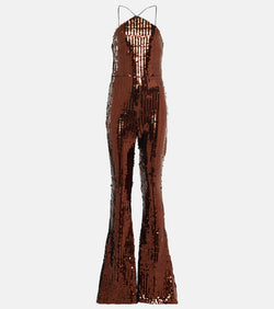 Taller Marmo Jagger sequined flared jumpsuit