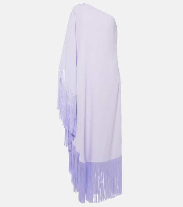 Taller Marmo Spritz fringed crêpe cady gown