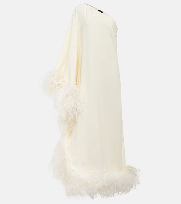 Taller Marmo Ubud feather-trimmed gown