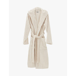 Womens Tekla Hooded striped organic-cotton robe