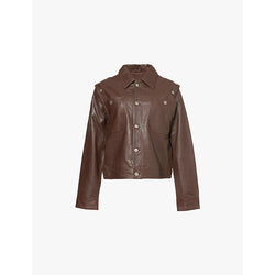 Womens Telfar Convertible oversized leather jacket