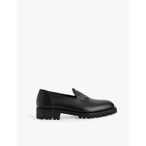 Telfar Logo almond-toe leather loafers | Telfar