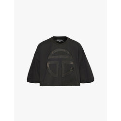  Telfar Ringer cropped mesh-logo cotton-jersey T-shirt