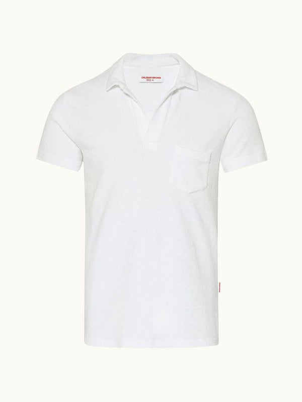 Terry Towelling - White Towelling Resort Polo