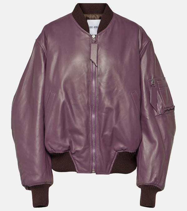 The Attico Anja leather bomber jacket