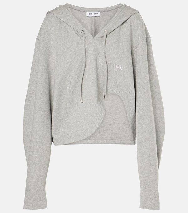 The Attico Asymmetric cotton-blend jersey hoodie