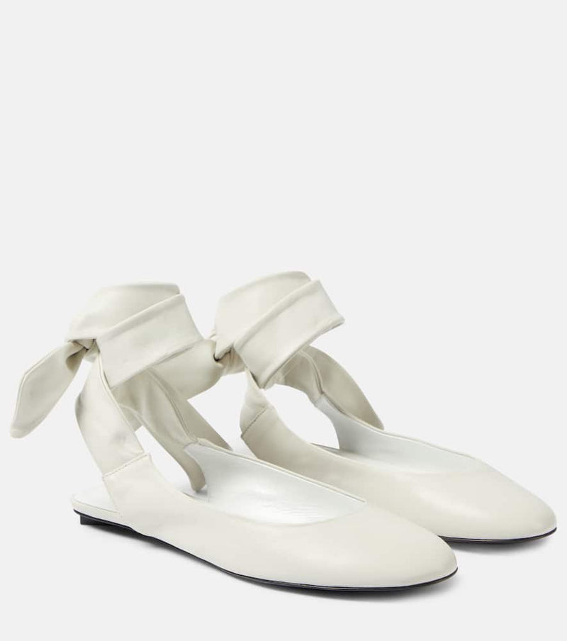 The Attico Bridal Cloe leather slingback flats