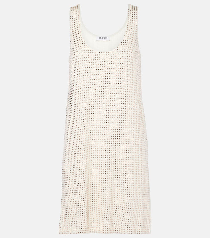 The Attico Crystal-embellished jersey minidress