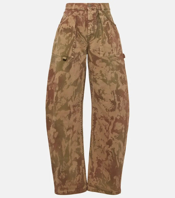 The Attico Effie camouflage barrel-leg jeans