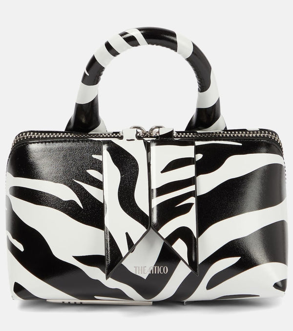 The Attico Friday Mini zebra-print leather tote bag